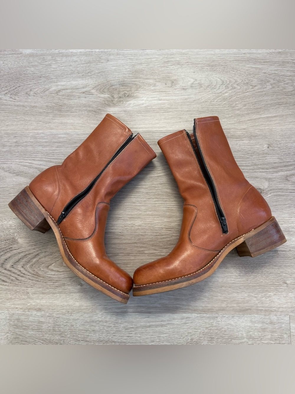 Vintage 70s Levi’s Chunky Campus Ankle Zip Boots Mens 8.5 | 9.5 Women’s USA Made - Picture 14 of 16